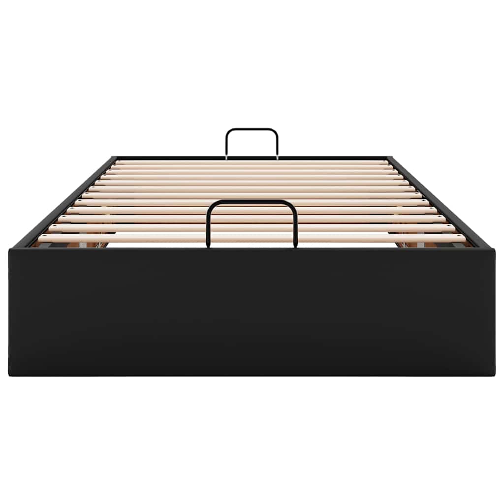 vidaXL Ottoman Bed Frame without Mattress Black Single Faux Leather
