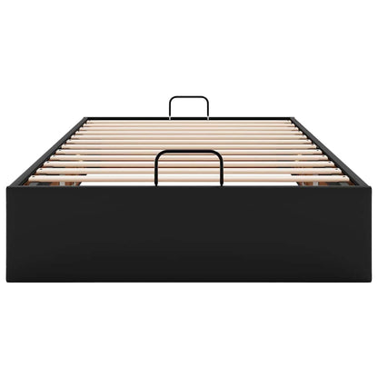 vidaXL Ottoman Bed Frame without Mattress Black Single Faux Leather