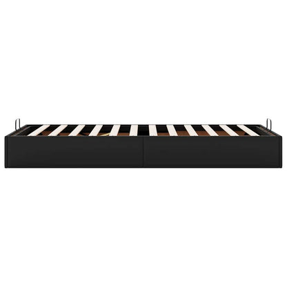 vidaXL Ottoman Bed Frame without Mattress Black Single Faux Leather