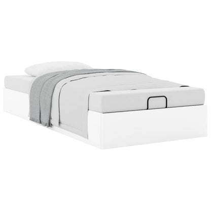 vidaXL Ottoman Bed Frame without Mattress White Single Faux Leather