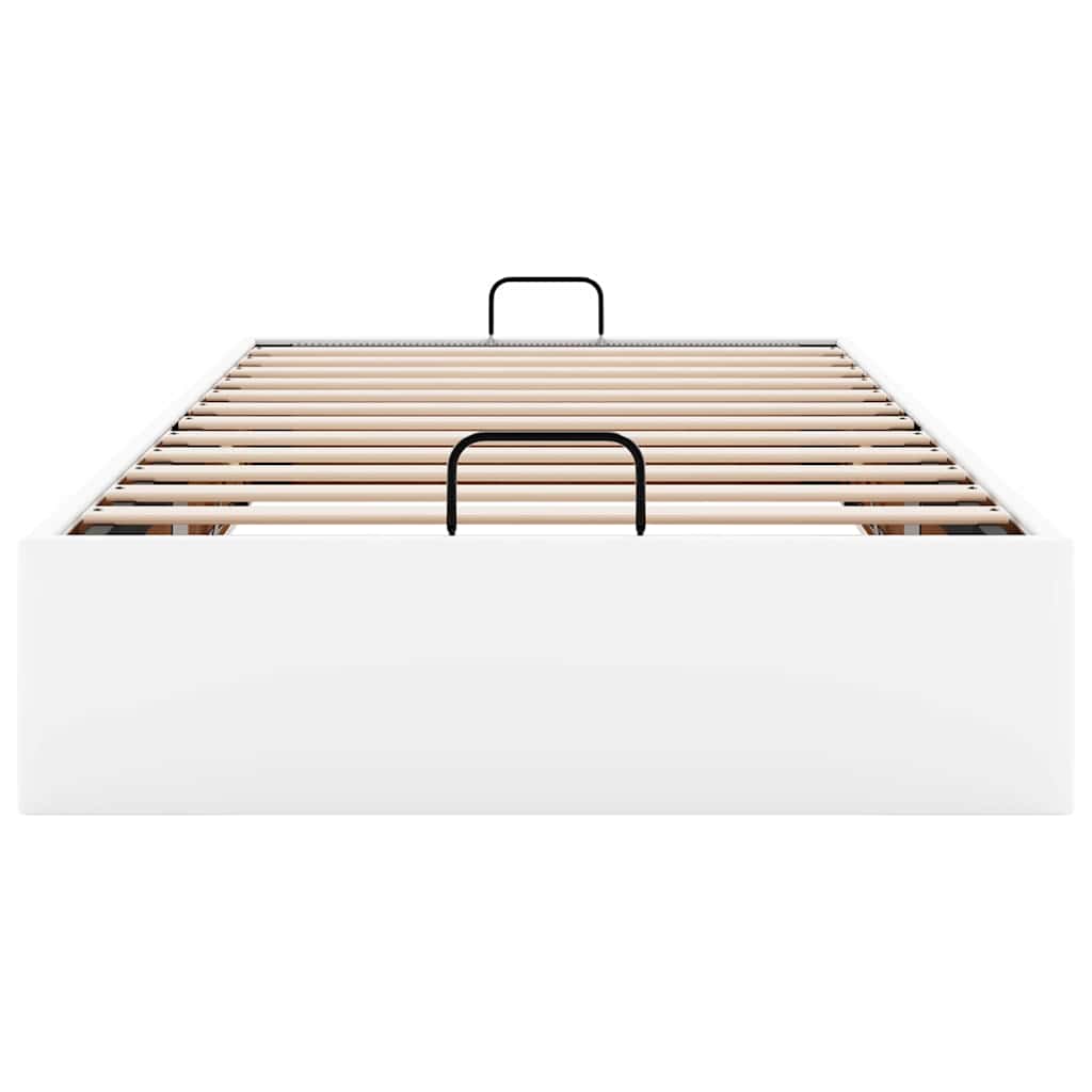 vidaXL Ottoman Bed Frame without Mattress White Single Faux Leather