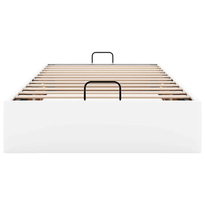 vidaXL Ottoman Bed Frame without Mattress White Single Faux Leather