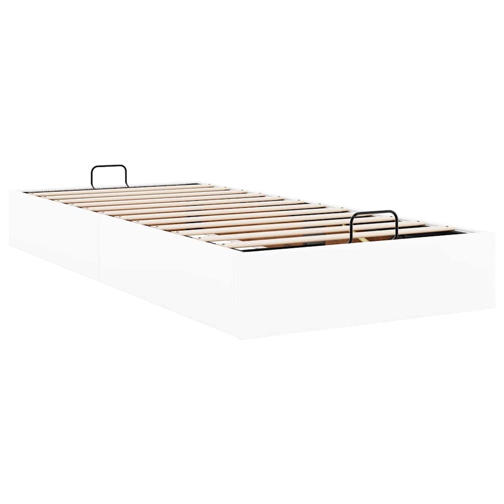 vidaXL Ottoman Bed Frame without Mattress White Single Faux Leather