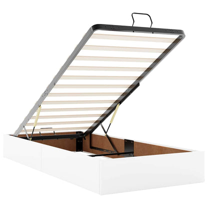 vidaXL Ottoman Bed Frame without Mattress White Single Faux Leather