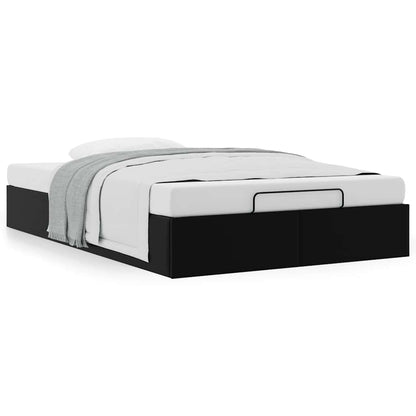 vidaXL Ottoman Bed Frame without Mattress Black Double Faux Leather