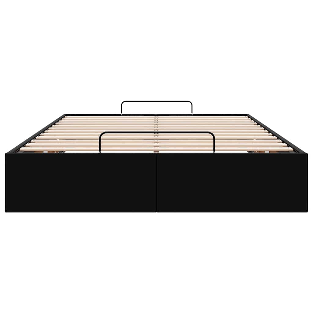vidaXL Ottoman Bed Frame without Mattress Black Double Faux Leather