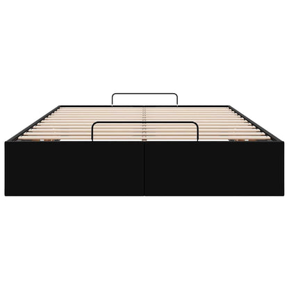 vidaXL Ottoman Bed Frame without Mattress Black Double Faux Leather