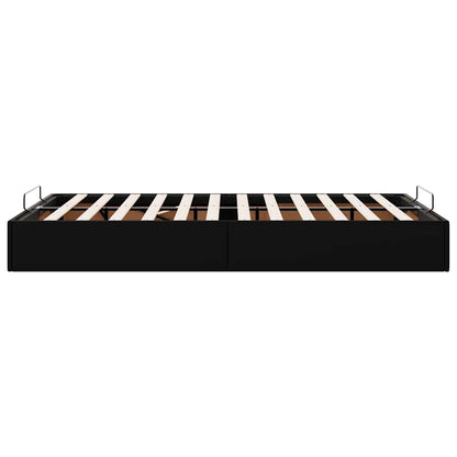 vidaXL Ottoman Bed Frame without Mattress Black Double Faux Leather