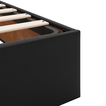 vidaXL Ottoman Bed Frame without Mattress Black Double Faux Leather