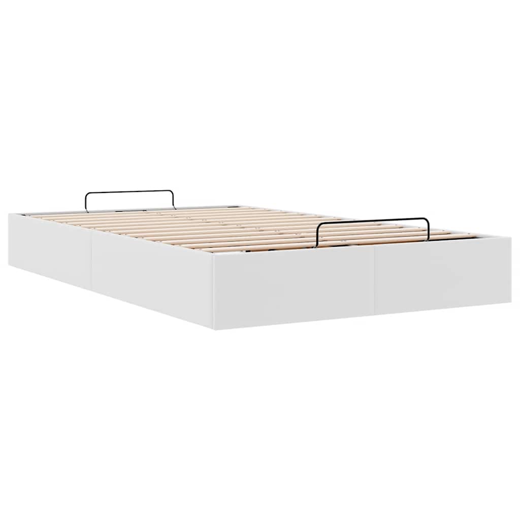 vidaXL Ottoman Bed Frame without Mattress White Double Faux Leather