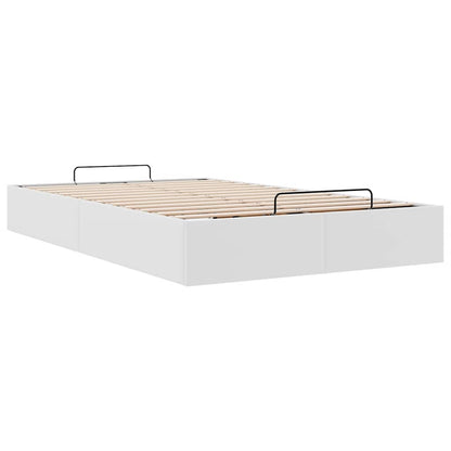 vidaXL Ottoman Bed Frame without Mattress White Double Faux Leather
