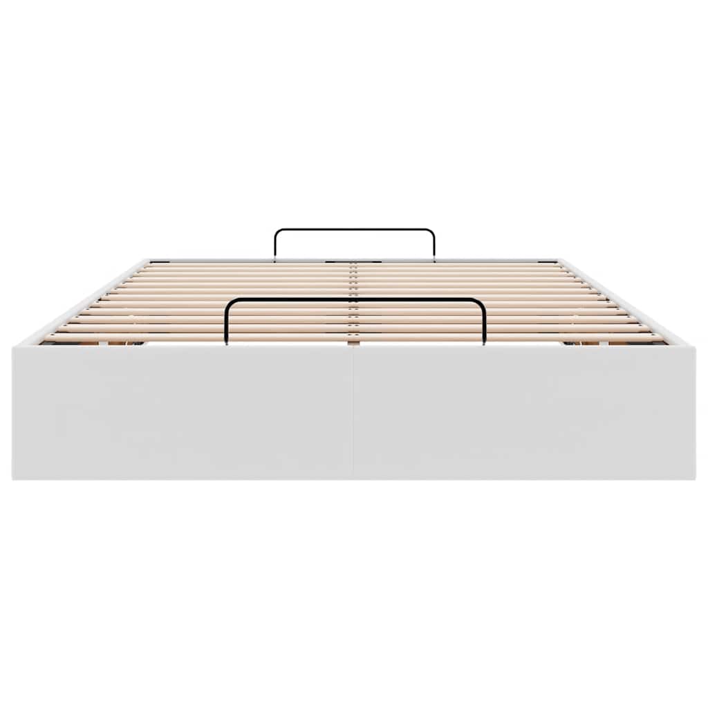 vidaXL Ottoman Bed Frame without Mattress White Double Faux Leather