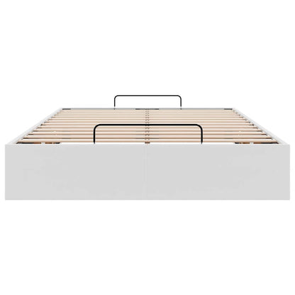 vidaXL Ottoman Bed Frame without Mattress White Double Faux Leather