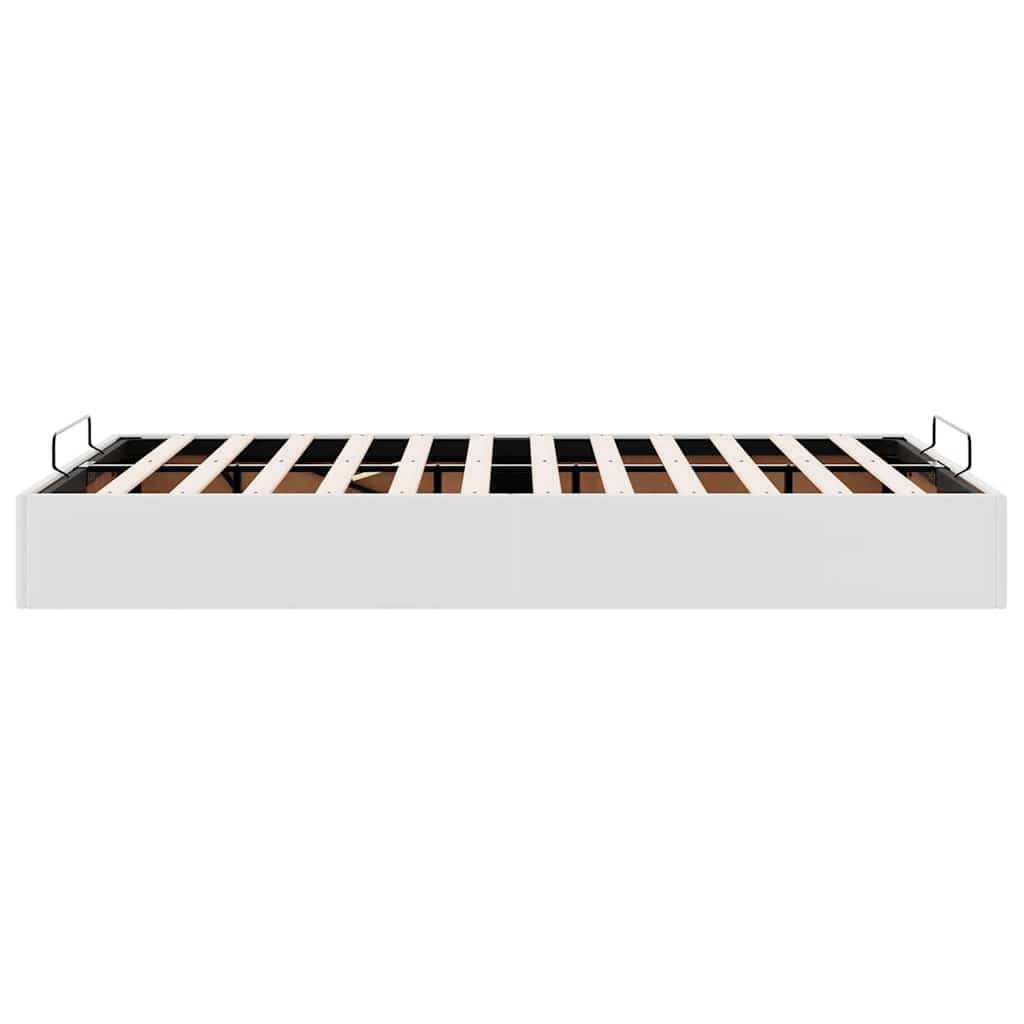 vidaXL Ottoman Bed Frame without Mattress White Double Faux Leather