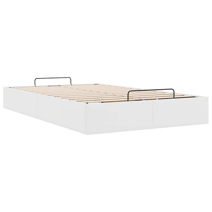 vidaXL Ottoman Bed Frame without Mattress White Double Faux Leather