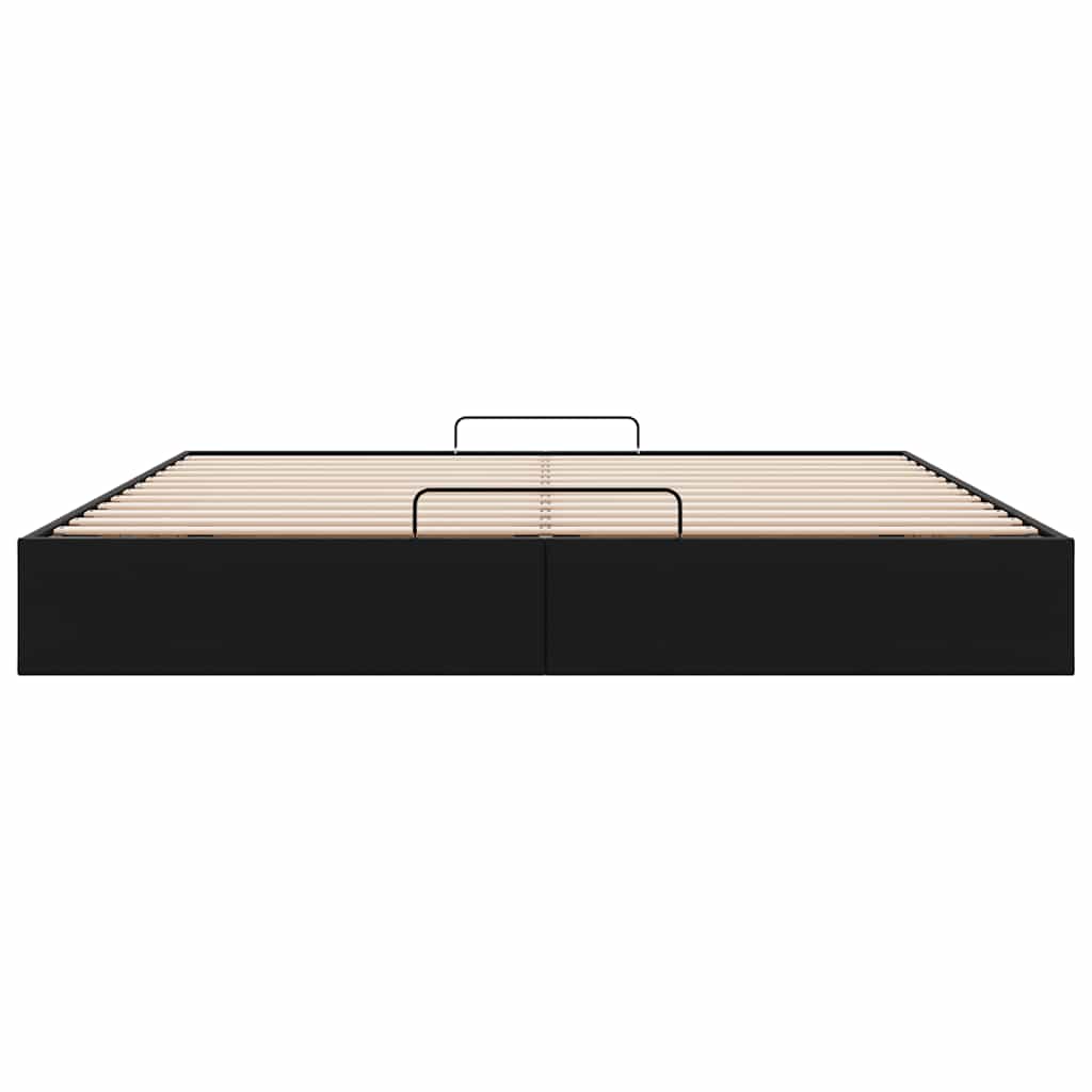 vidaXL Ottoman Bed Frame without Mattress Black Super King Faux Leather