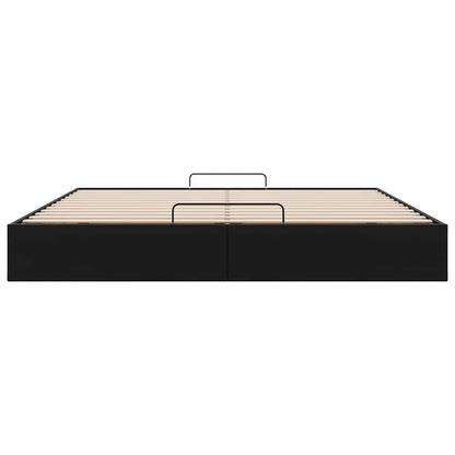 vidaXL Ottoman Bed Frame without Mattress Black Super King Faux Leather
