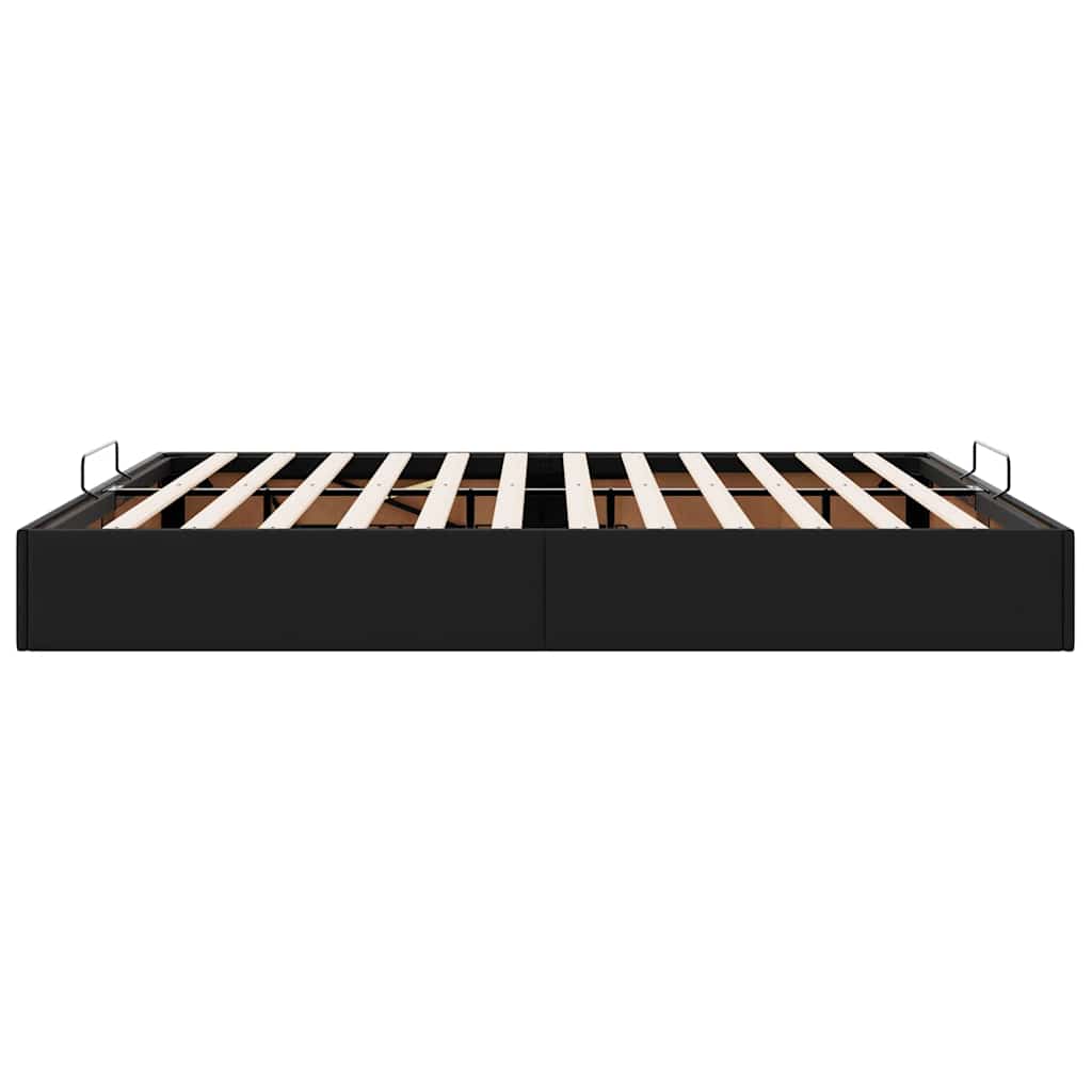 vidaXL Ottoman Bed Frame without Mattress Black Super King Faux Leather