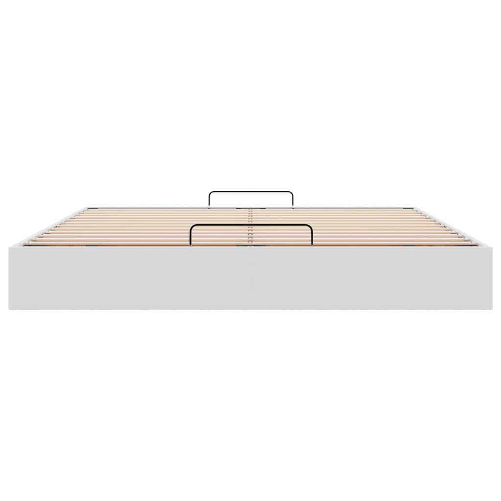 vidaXL Ottoman Bed Frame without Mattress White Super King Faux Leather