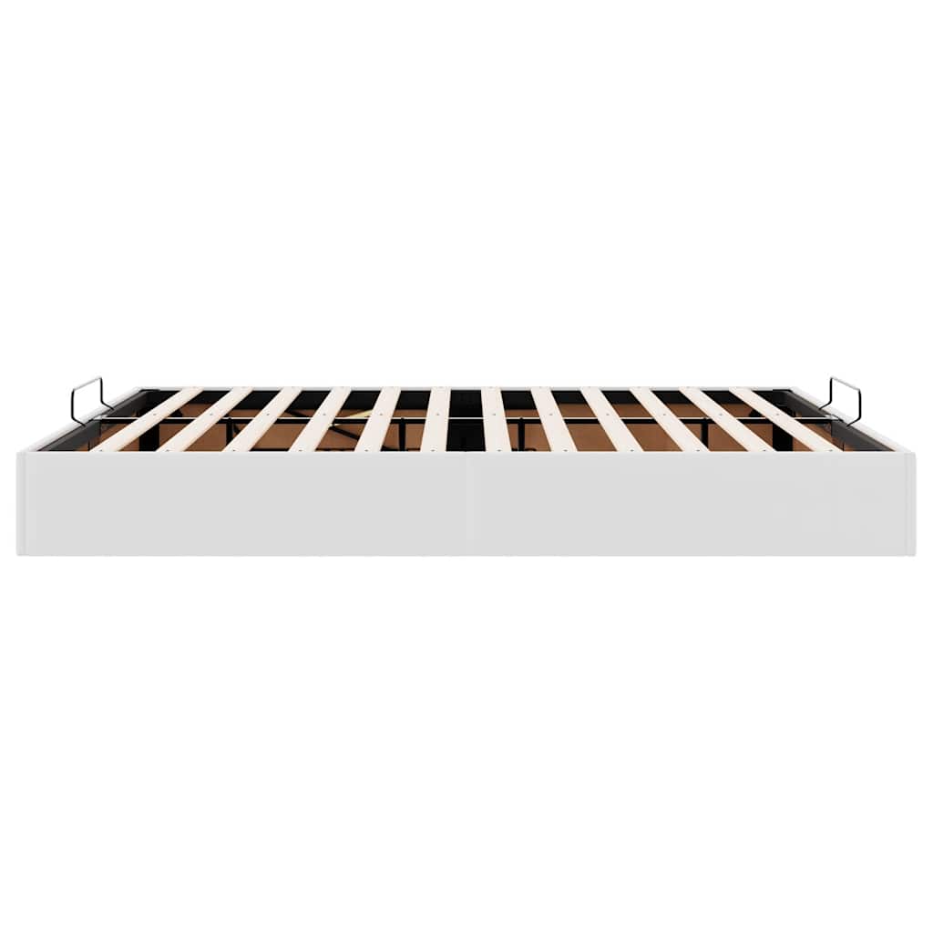 vidaXL Ottoman Bed Frame without Mattress White Super King Faux Leather