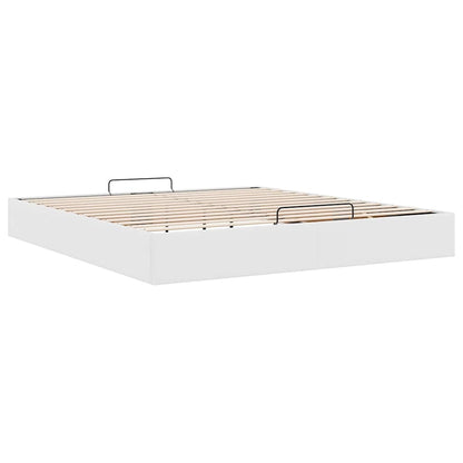 vidaXL Ottoman Bed Frame without Mattress White Super King Faux Leather