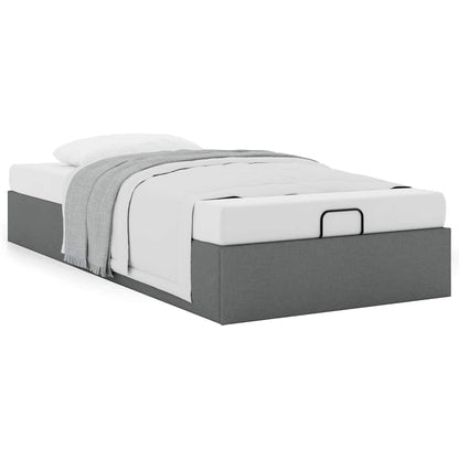 vidaXL Ottoman Bed Frame without Mattress Dark Grey Single Fabric