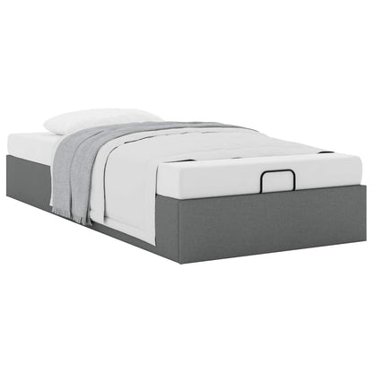 vidaXL Ottoman Bed Frame without Mattress Dark Grey Single Fabric