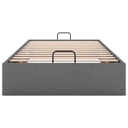 vidaXL Ottoman Bed Frame without Mattress Dark Grey Single Fabric
