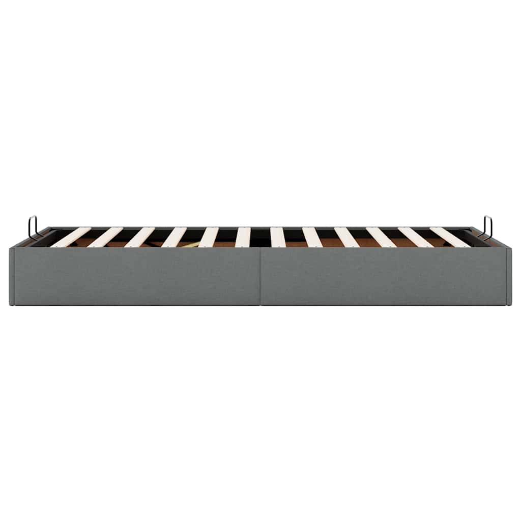 vidaXL Ottoman Bed Frame without Mattress Dark Grey Single Fabric