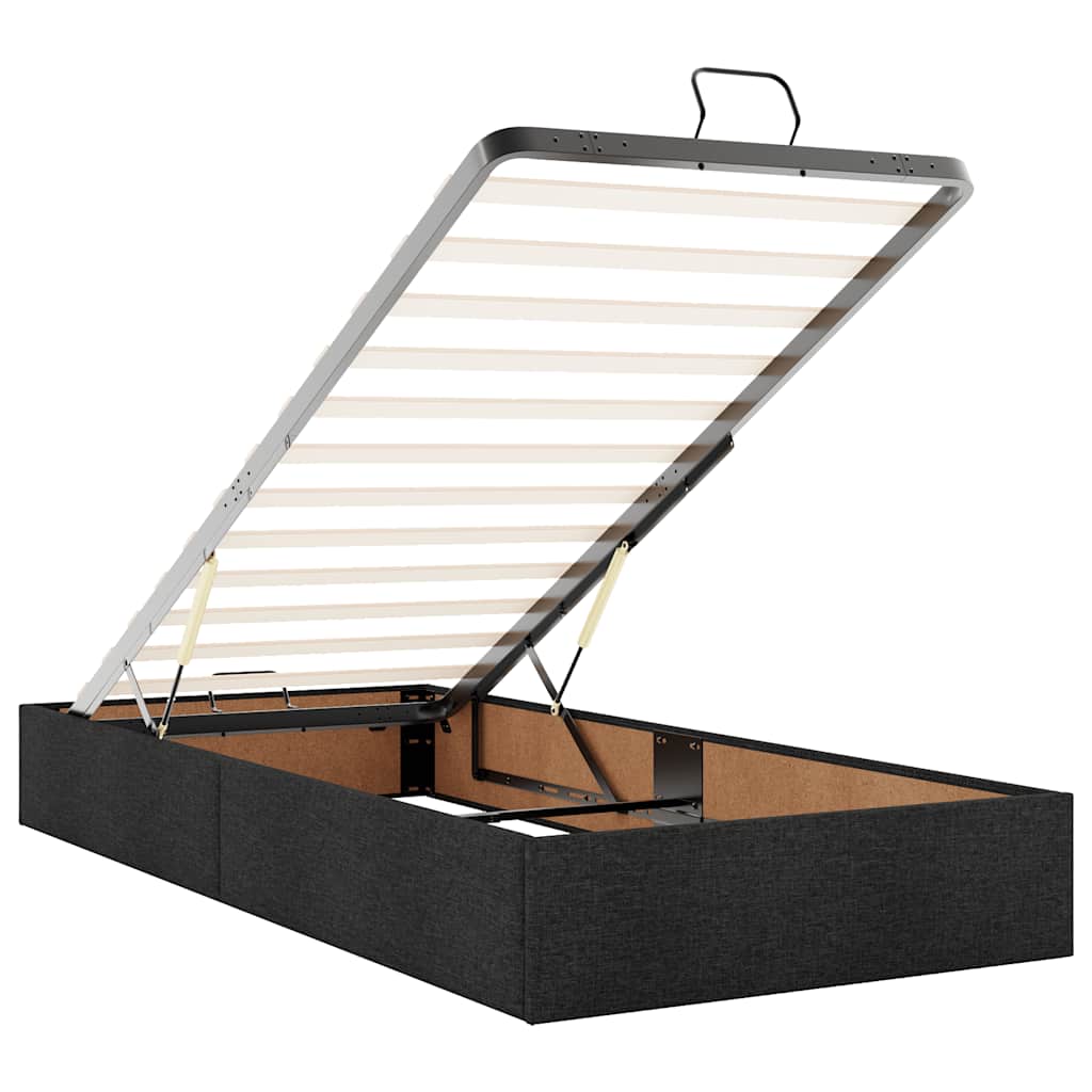 vidaXL Ottoman Bed Frame without Mattress Black Single Fabric