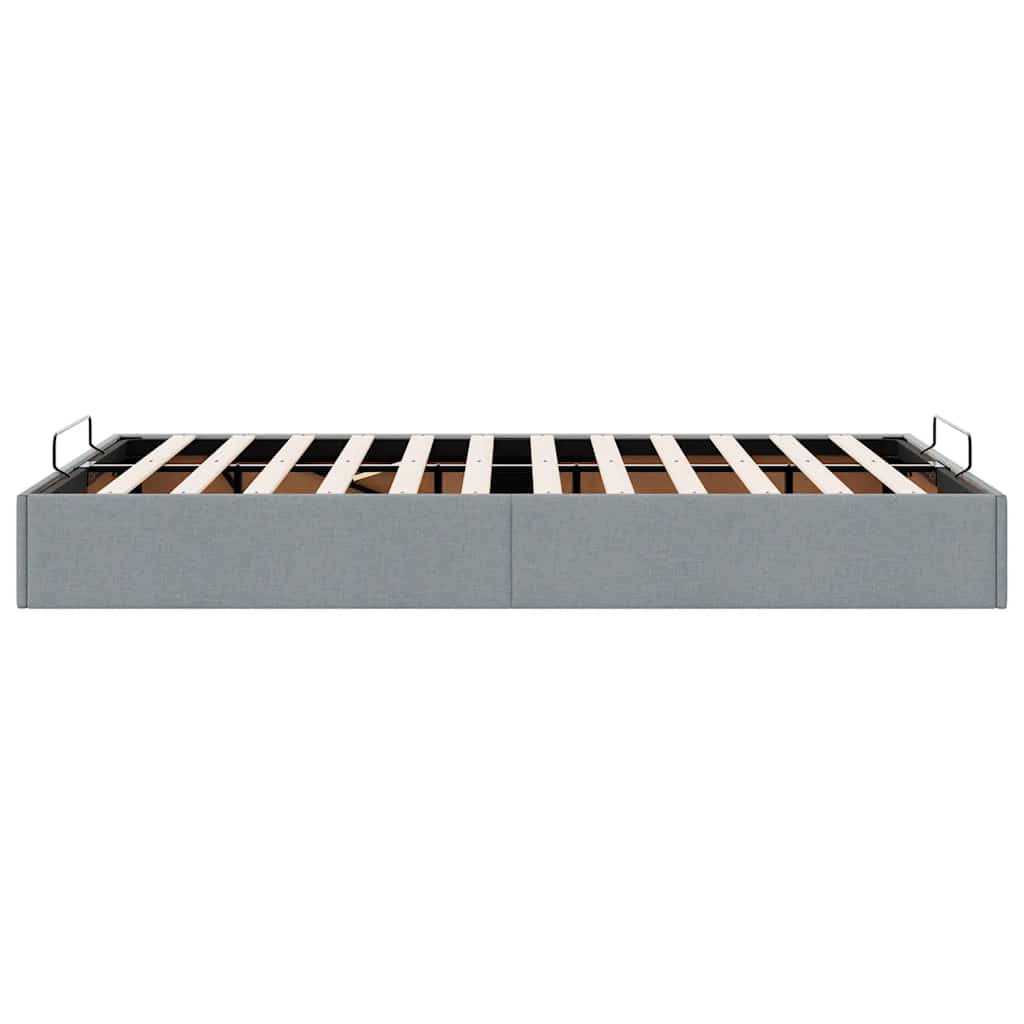 vidaXL Ottoman Bed Frame without Mattress Light Grey Double Fabric