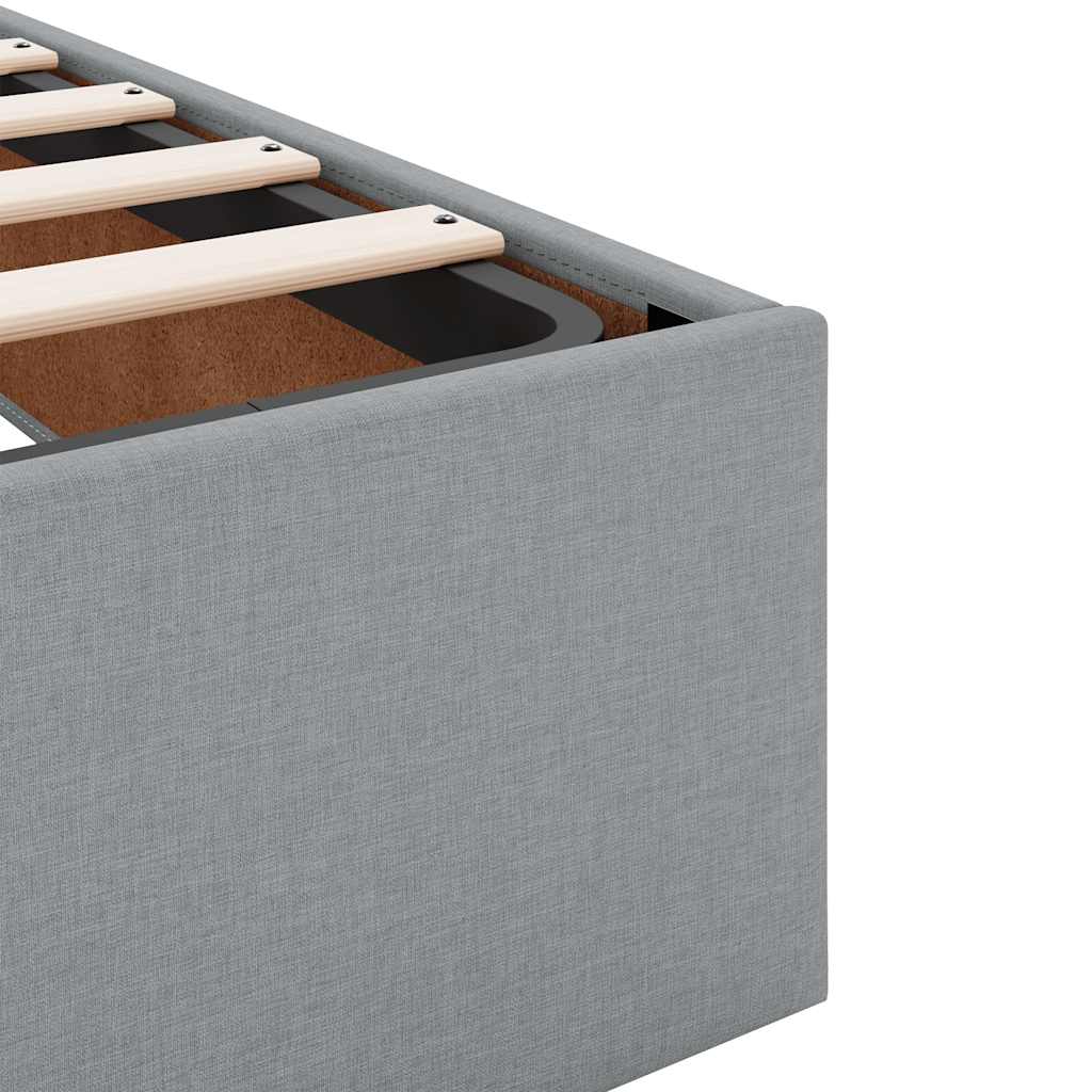 vidaXL Ottoman Bed Frame without Mattress Light Grey Double Fabric