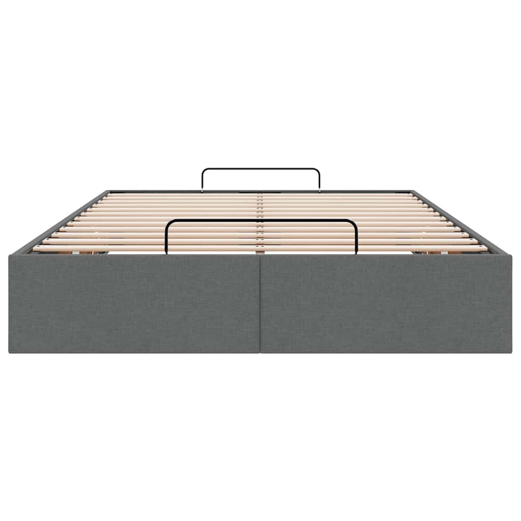 vidaXL Ottoman Bed Frame without Mattress Dark Grey Double Fabric