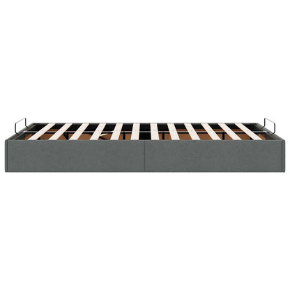 vidaXL Ottoman Bed Frame without Mattress Dark Grey Double Fabric