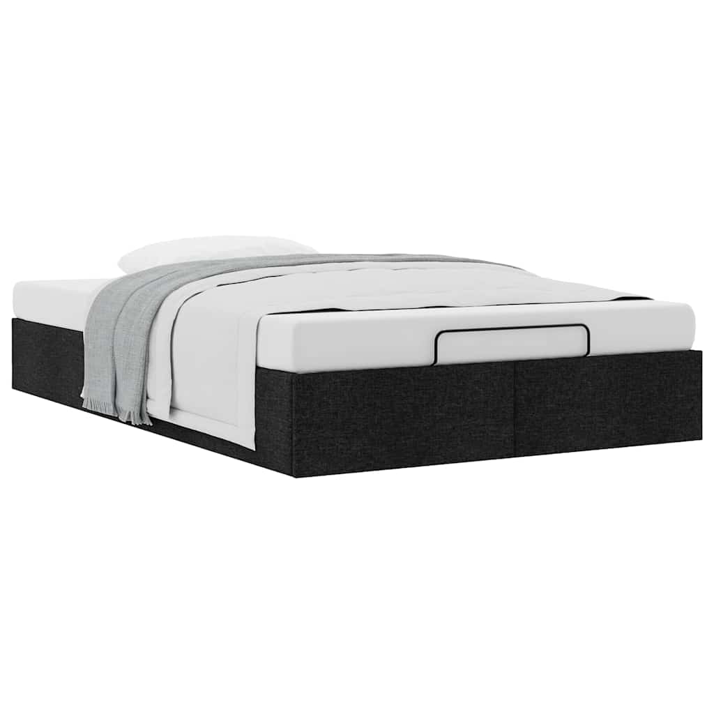 vidaXL Ottoman Bed Frame without Mattress Black Double Fabric