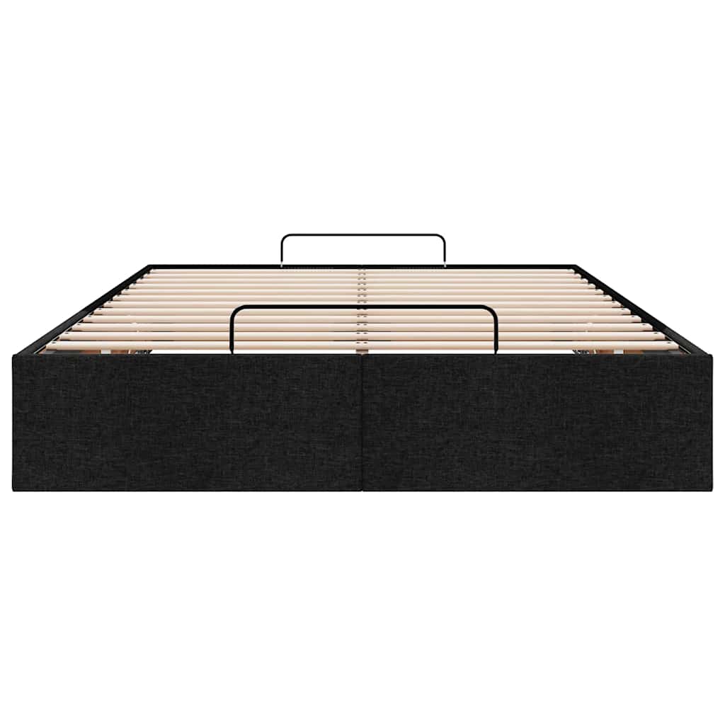 vidaXL Ottoman Bed Frame without Mattress Black Double Fabric