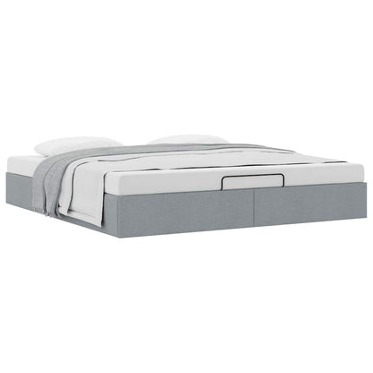 vidaXL Ottoman Bed Frame without Mattress Light Grey Super King Fabric