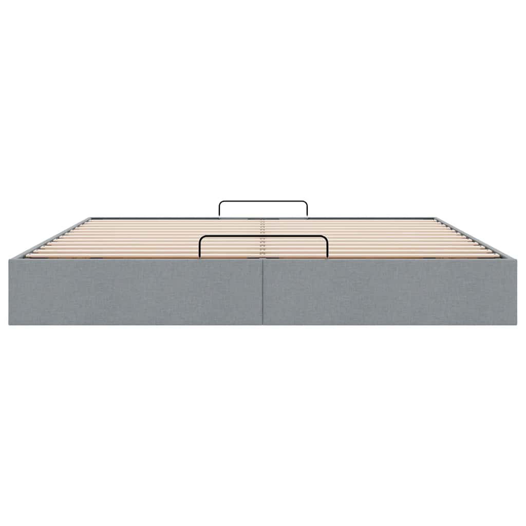vidaXL Ottoman Bed Frame without Mattress Light Grey Super King Fabric