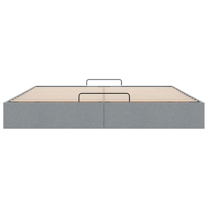 vidaXL Ottoman Bed Frame without Mattress Light Grey Super King Fabric