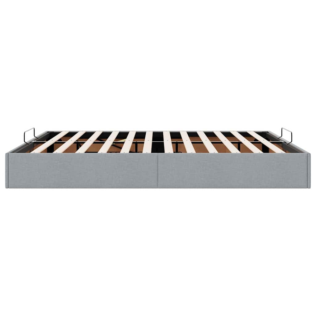 vidaXL Ottoman Bed Frame without Mattress Light Grey Super King Fabric