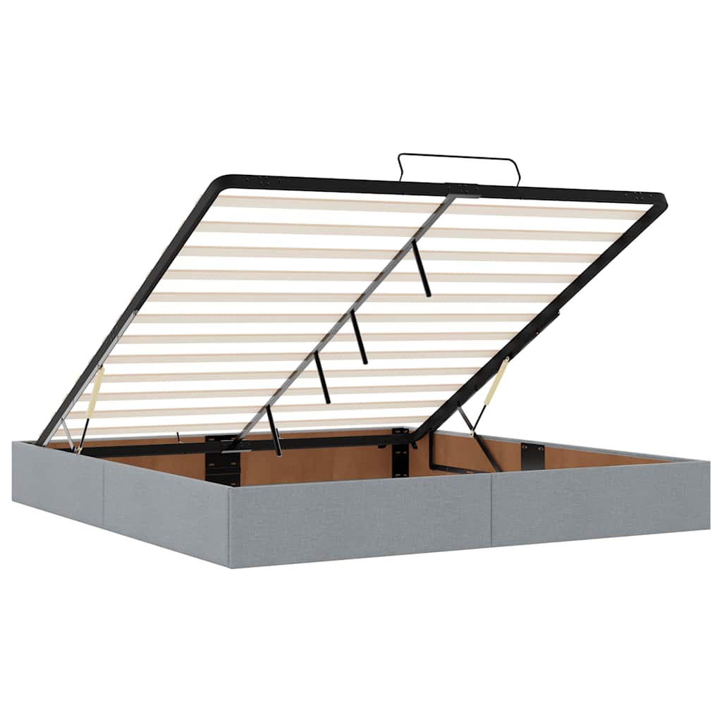 vidaXL Ottoman Bed Frame without Mattress Light Grey Super King Fabric
