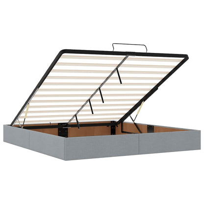 vidaXL Ottoman Bed Frame without Mattress Light Grey Super King Fabric
