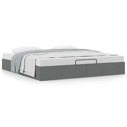 vidaXL Ottoman Bed Frame without Mattress Dark Grey Super King Fabric