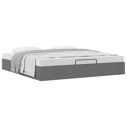 vidaXL Ottoman Bed Frame without Mattress Dark Grey Super King Fabric