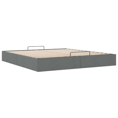 vidaXL Ottoman Bed Frame without Mattress Dark Grey Super King Fabric