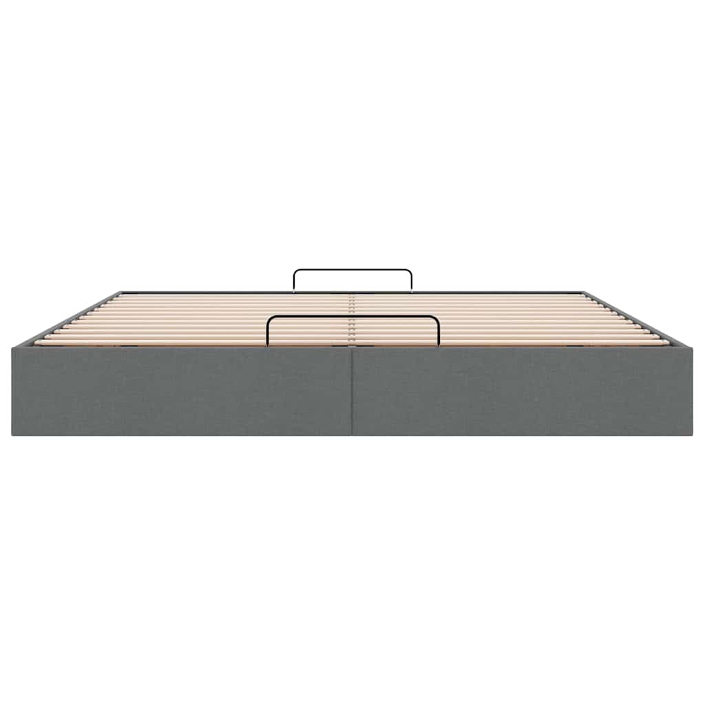 vidaXL Ottoman Bed Frame without Mattress Dark Grey Super King Fabric