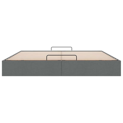 vidaXL Ottoman Bed Frame without Mattress Dark Grey Super King Fabric