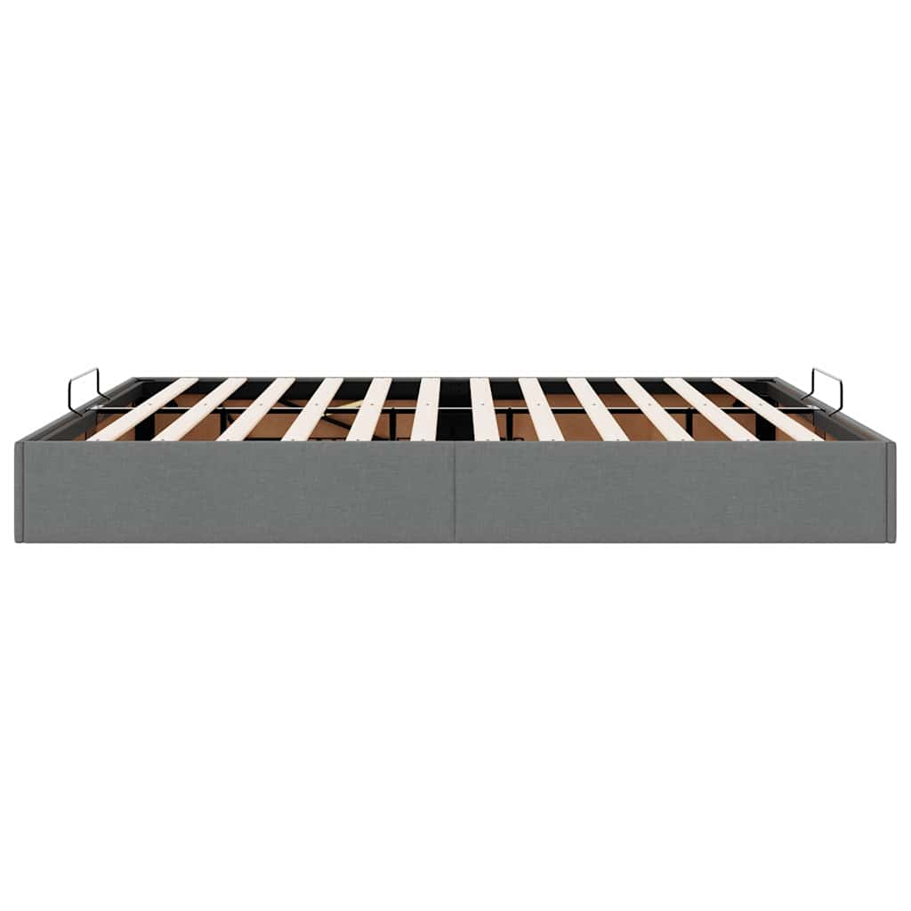 vidaXL Ottoman Bed Frame without Mattress Dark Grey Super King Fabric