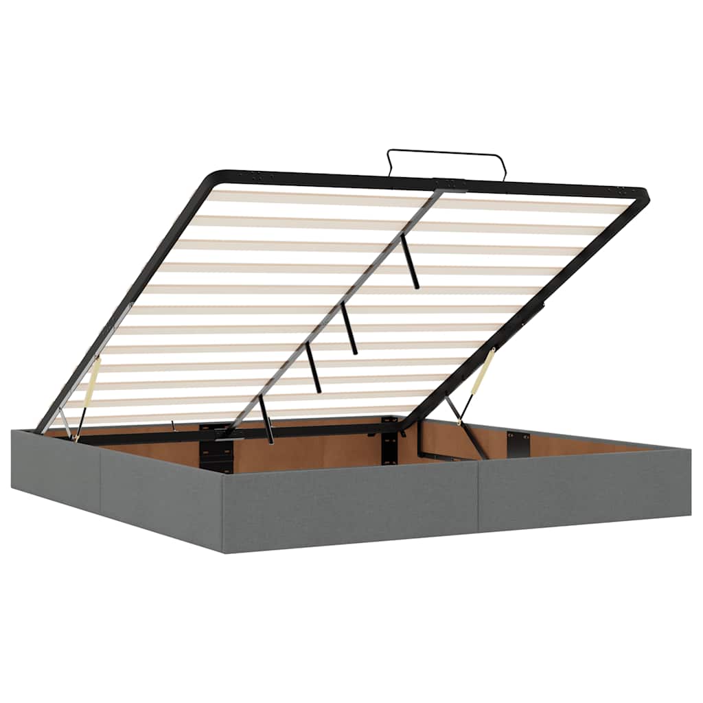 vidaXL Ottoman Bed Frame without Mattress Dark Grey Super King Fabric