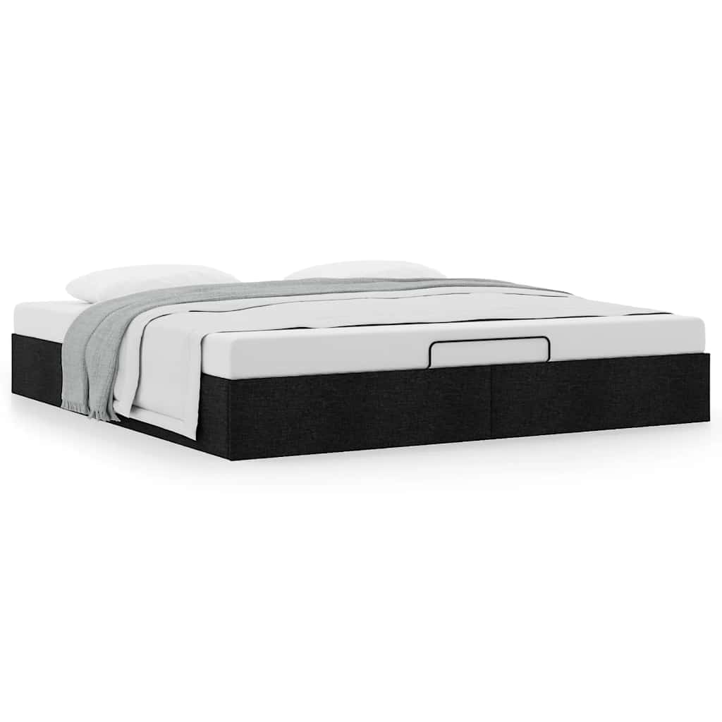 vidaXL Ottoman Bed Frame without Mattress Black Super King Fabric